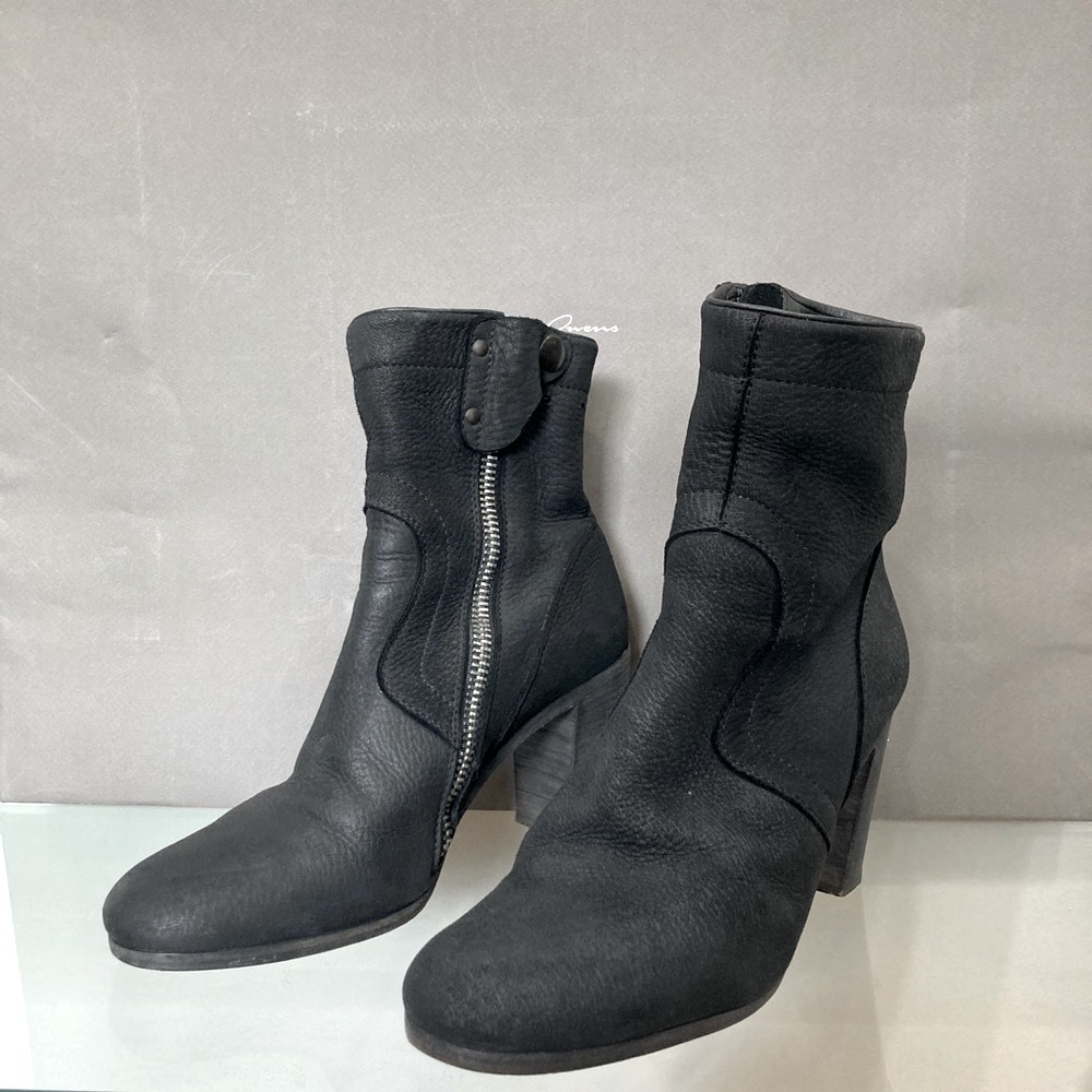 Rick Owens Reverse Suede Heeled Boots